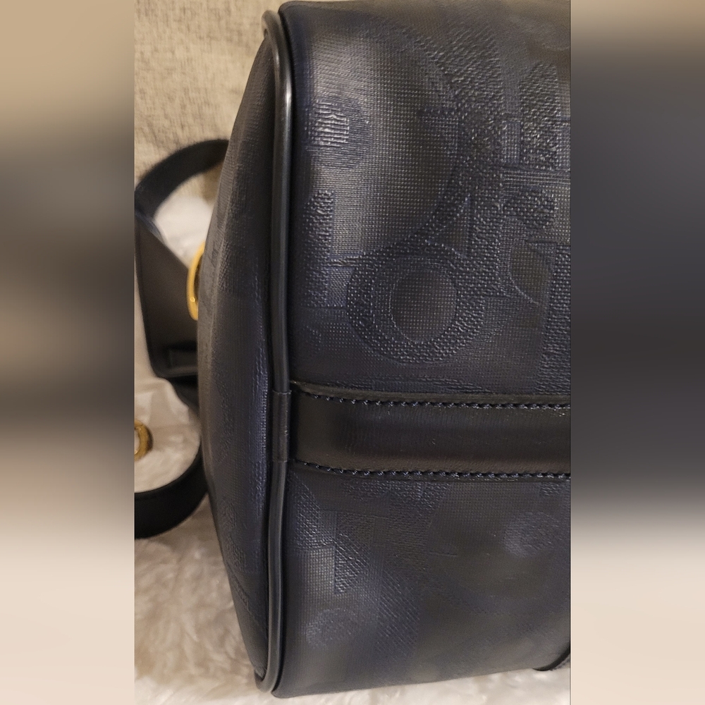 Christian Dior Navy Monogram Leather & PVC Travel Boston Bag EUC - Picture 13 of 16